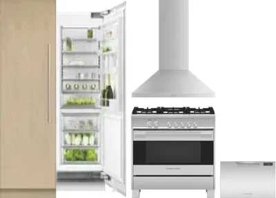 5 Piece Package Includes Refrigerator, Freezer, Range, Hood And Dishwasher